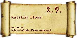 Kalikin Ilona névjegykártya